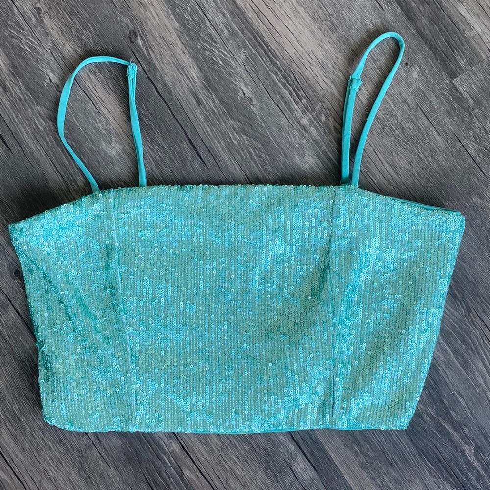 NWT Express sequin crop top